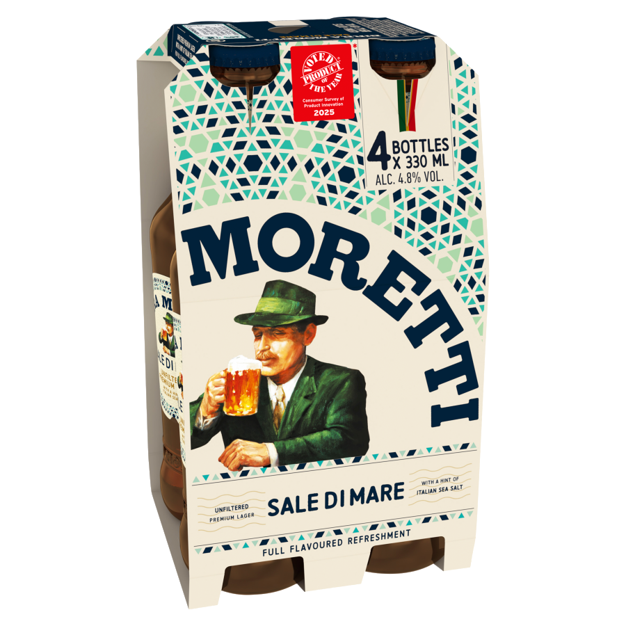Moretti Sale Di Mare Premium Unfiltered Lager Beer Bottles 4 x 330ml