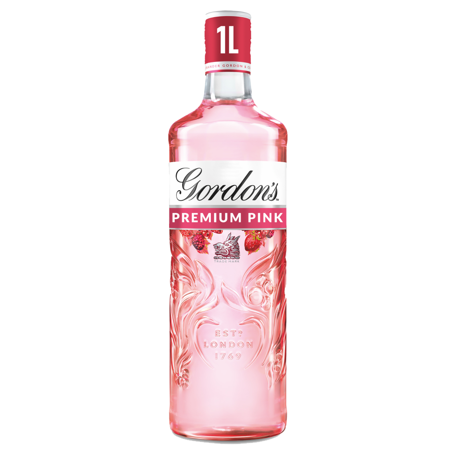 Gordon's Premium Pink Distilled Flavoured Gin 35% vol 1L Bottle