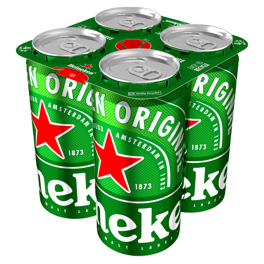 Heineken Original Pure Malt Lager Cans 4 x 440ml